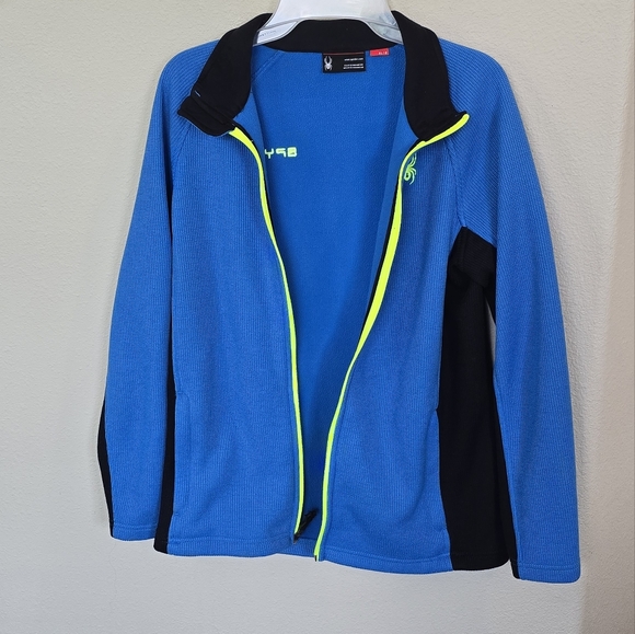 SPYDER Boys Constant Full Zip Stryke Sweater Jacket Blue Jacket XL 18 - Picture 8 of 16
